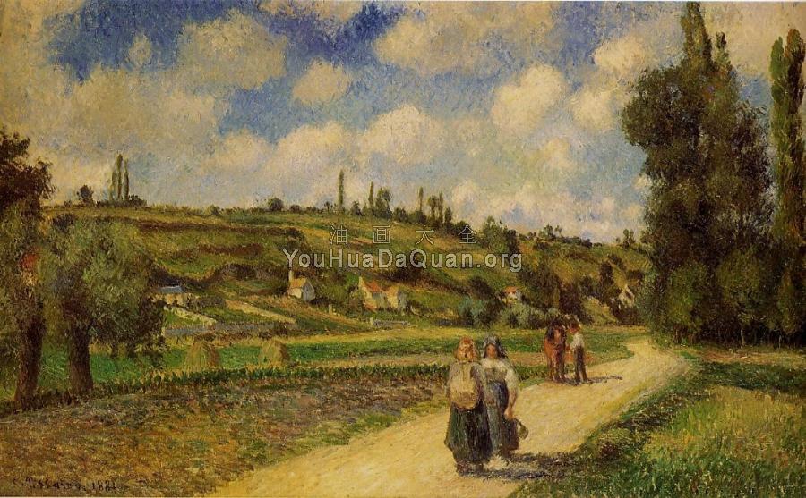 Landscape near Pontoise, the Auvers Road - 卡米耶·毕沙罗